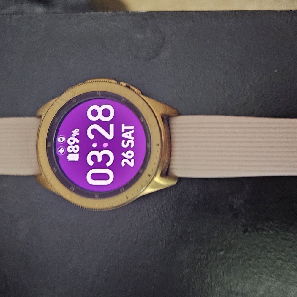 Samsung Gold Smartwatch with Cream Band